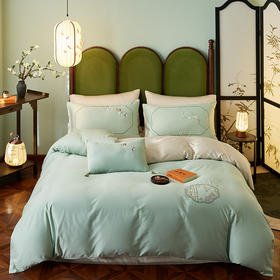 多喜爱 60支全棉轻奢贡缎红楼梦系列套件 四件套 蝶舞花趣