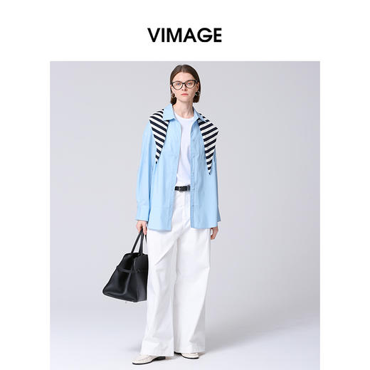 VIMAGE纬漫纪春季新款通勤百搭显瘦直筒裤休闲裤长裤女V2105709 商品图2