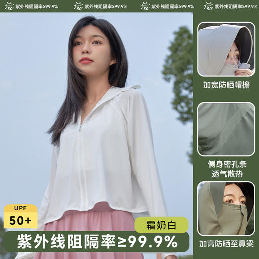 【凉感披肩防晒服！透气不闷汗】防晒衣upf50+女防晒外套皮肤衣冰爽轻薄连帽夏季户外防晒服。ry 商品图4