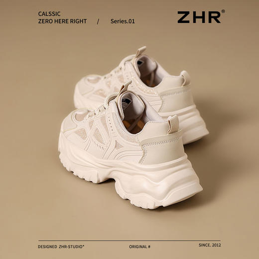 ZHR厚底老爹鞋女6cm增高春季新款透气舒适运动鞋百搭潮流休闲鞋女 商品图8