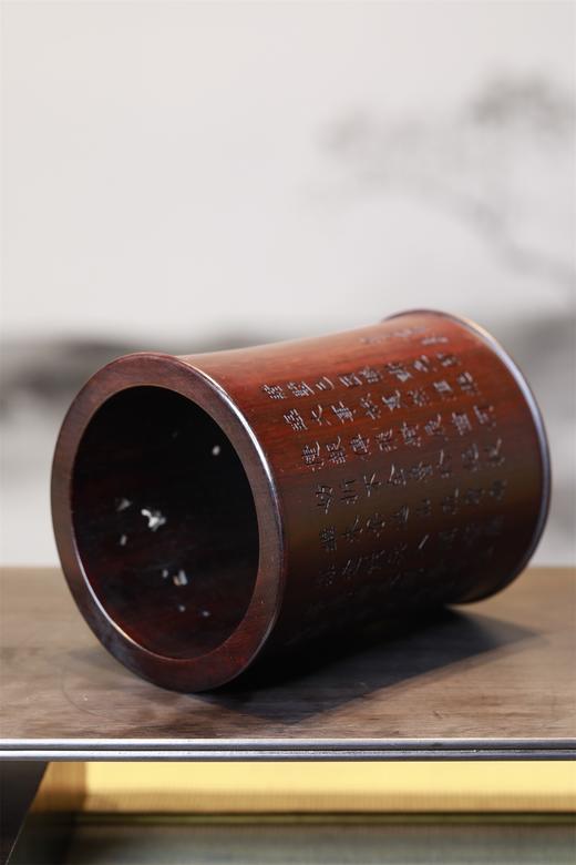 东山报捷°黑檀小笔筒 商品图4