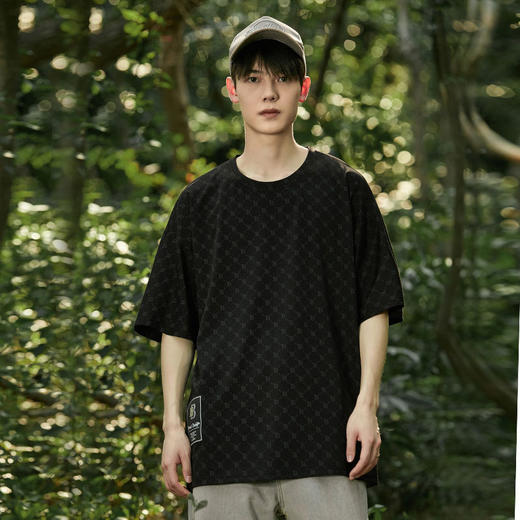 【超大码】【DSK】大依优型大码圆领短袖T恤美式天丝嘻哈大码男装夏季潮牌胖子冰感半袖上衣男士 商品图2