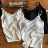 官网899！华歌er同款莫代尔真丝棉混纺吊带背心女蕾丝边带胸垫文胸内搭一体打底可外穿 商品缩略图6