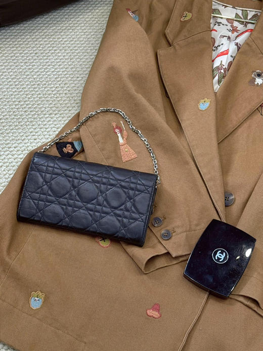 Dior 黑银 羊皮 woc 链条包 商品图1