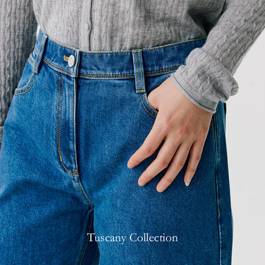 东黎 • 托斯卡纳系列—月亮裤 女士左斜三醋酸牛仔裤 4B07 商品图5