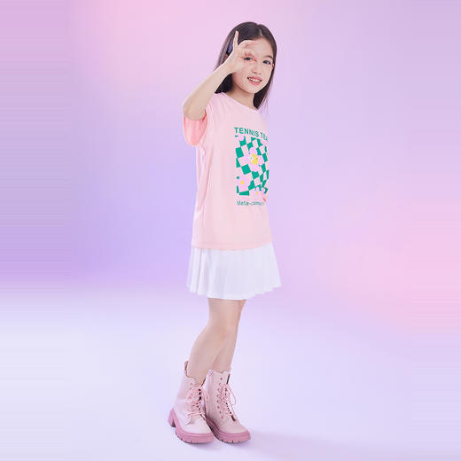 女童SORONA凉感圆领短袖针织衫夏季新款安奈儿童装EG521194 商品图5