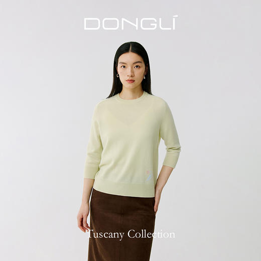 东黎 • 托斯卡纳系列之一朵晴 山羊绒女士圆领套衫 5022 商品图7