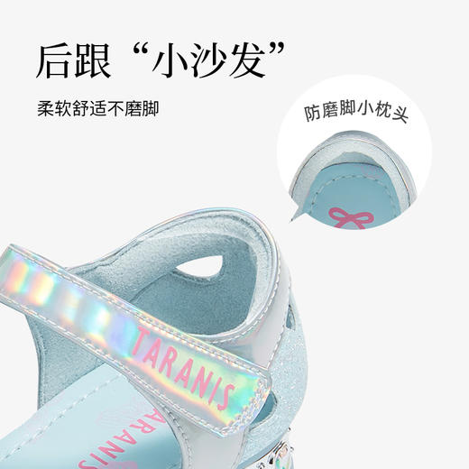 泰兰尼斯meta夏季新款女童凉鞋时尚甜美公主鞋小女孩轻便软底单鞋  M07X5B5937 商品图3