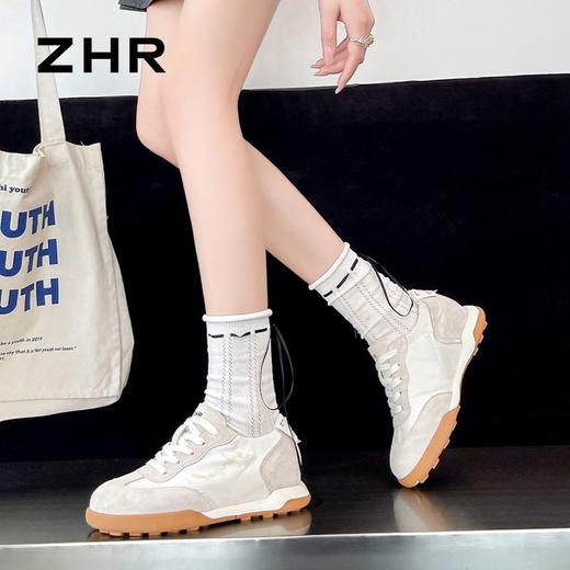 ZHR则则透气小白鞋女内增高百搭休闲运动鞋女德训鞋2024新款秋季 商品图7