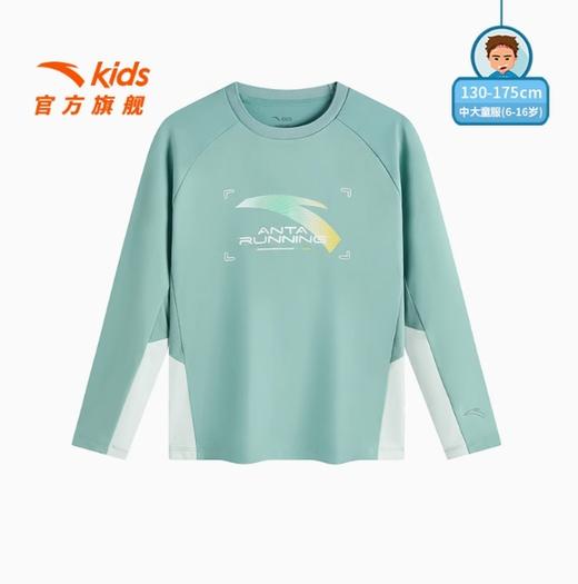 安踏儿童男大童针织长袖衫2025夏季新款透气舒适中大童速干长T恤352525402 商品图1