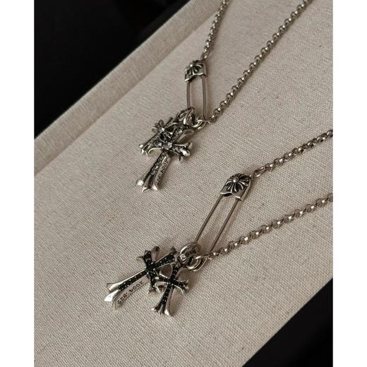 ChromeHearts克罗心封神之作！别针款双十字架项链男女同款情侣系（EJ） 商品图0