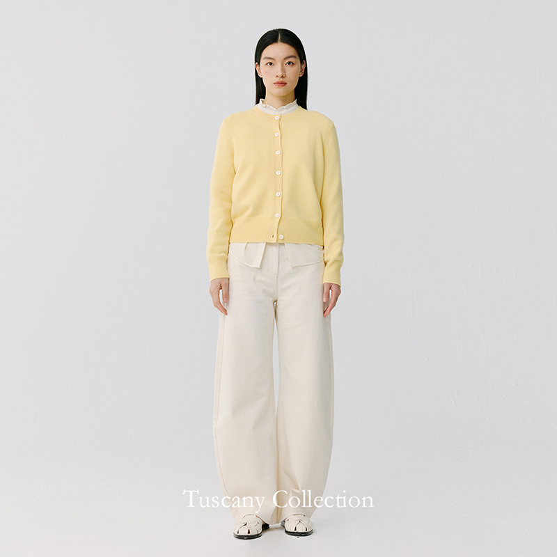 东黎 • 托斯卡纳系列—月亮裤 女士左斜三醋酸牛仔裤 4B07