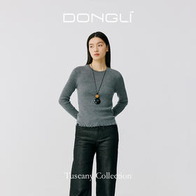 东黎 • 托斯卡纳系列—月光漫行 山羊绒女士全成型圆领长袖套衫 5015