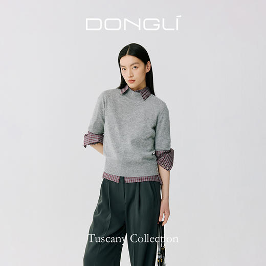 东黎 • 托斯卡纳系列—梅斯的心事 山羊绒春季女士半高领半袖套衫 5021 商品图2