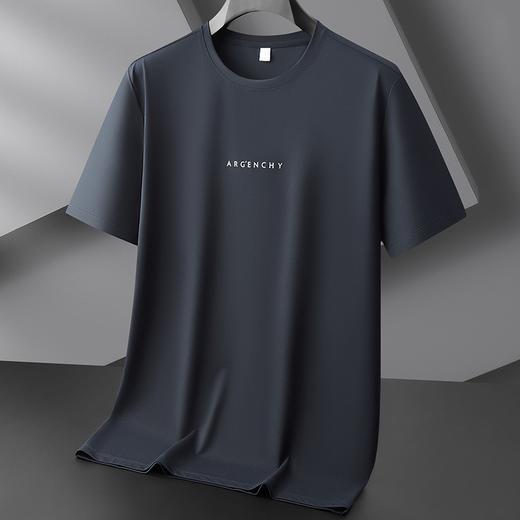 【冰丝】【DZP】大依优型大码短袖T恤简约百搭加肥加大夏季运动打底衫肥佬大肚子体恤胖子上衣男士 商品图2