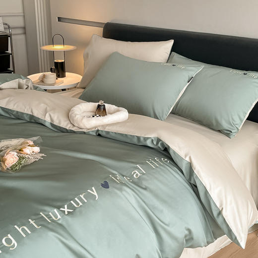【高支高密】A类母婴级120支长绒棉贡缎四件套高级感纯棉刺绣款床单床笠 商品图8