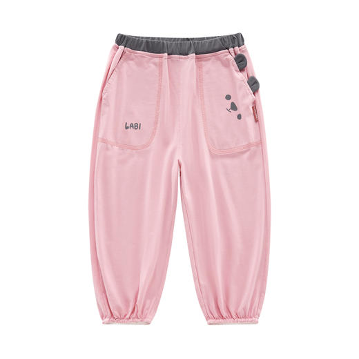 拉比-童衣类（春）I5自然撞色束口长裤玫瑰红（PH) 商品图1