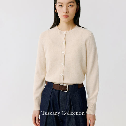 东黎 • 托斯卡纳系列—阳光收藏家 山羊绒春季女士圆领开衫 5019 商品图3