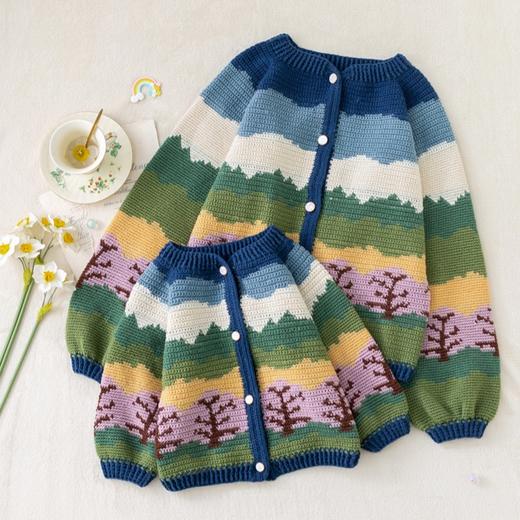 苏苏姐家染春钩针开衫手工diy编织钩针亲子开衫毛线团材料包 商品图1