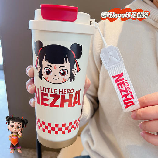 【哪吒咖啡杯，颜值入坑，一杯双饮~】哪吒之魔童闹海保温杯 316不锈钢陶瓷内胆 大容量吸管杯 车载咖啡杯-QQ 商品图2