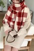 Say Something 红色格子高级氛围感时尚围脖围巾 21749 商品缩略图2