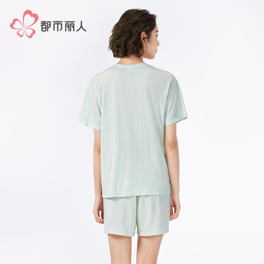 都市丽人生活家居女士莫代尔短袖套装薄棉莫提条短袖类LHH2E1 商品图3