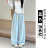 【奶芙云朵裤】女装春夏慵懒风奶芙云朵裤女2025新款肌理感休闲百搭抽绳阔腿裤子 商品缩略图8