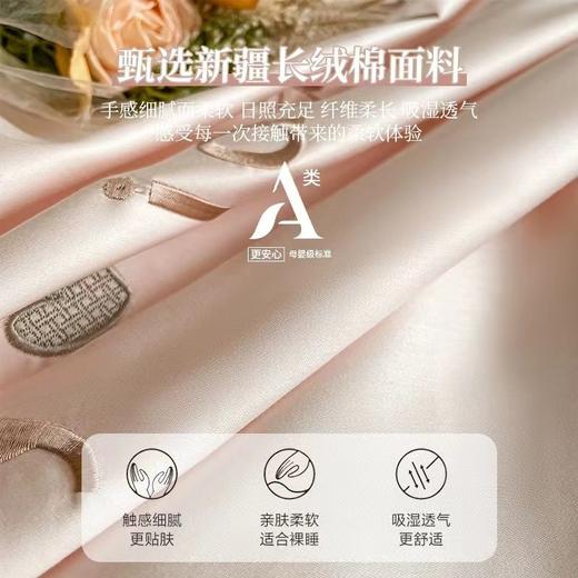【高支高密】A类母婴级120支长绒棉贡缎四件套高级感纯棉刺绣款床单床笠 商品图1