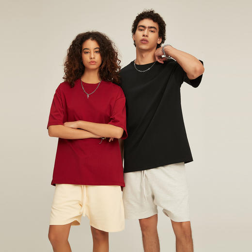 【品牌代工厂 99元/3件】致造zzao重磅男女纯棉纯色T恤 商品图6