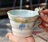 三彩瓦猫马克杯（花瓣款）-华宁陶 商品缩略图0