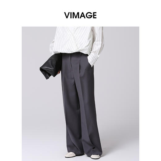 VIMAGE纬漫纪冬季新款通勤百搭显高显瘦直筒裤女裤V2005624 商品图2
