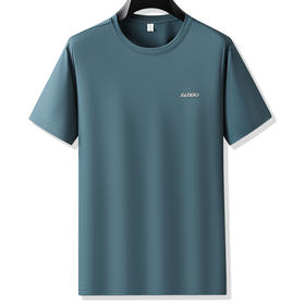 【冰丝】【DZP】大依优型大码短袖T恤夏季冰丝凉感圆领上衣宽松运动半袖体恤男士