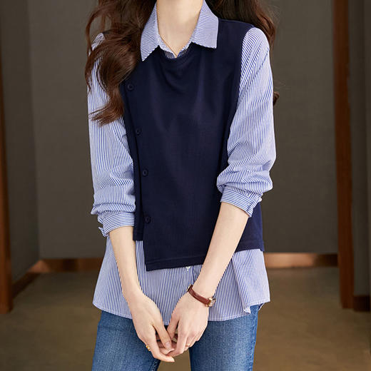 马甲衬衫假两件 商品图3