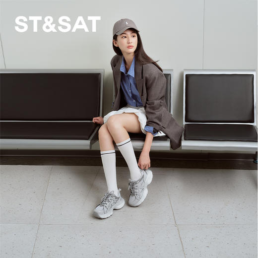 星期六未来主义银色厚底运动老爹鞋SSD1112E1S 商品图5