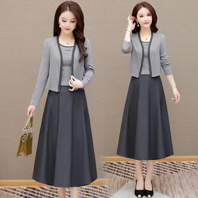 洋气优雅三件套连衣裙，气质修身简约时尚妈妈裙子YX-KSY-XZJ05