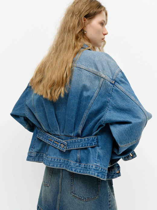 MOCO100%棉收腰渐变牛仔夹克 商品图3