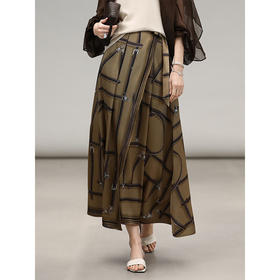 COCOBELLA定位剪裁重磅缎面静奢半身裙设计感围裹长裙HS3112