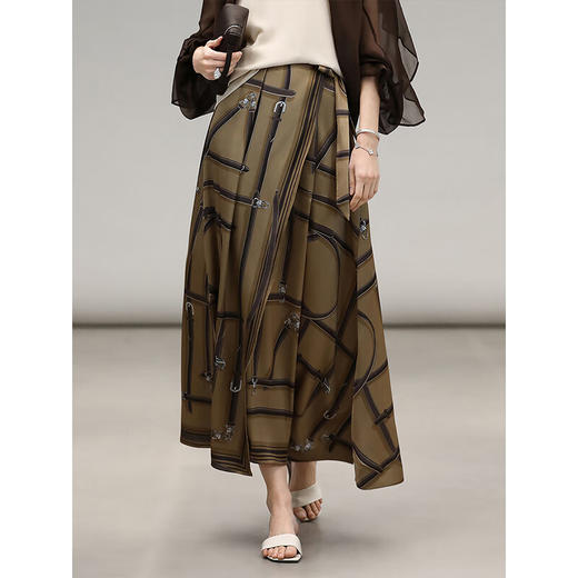 COCOBELLA定位剪裁重磅缎面静奢半身裙设计感围裹长裙HS3112 商品图0