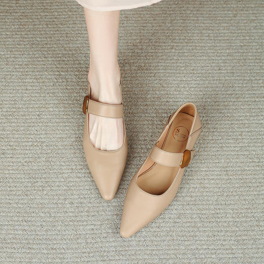 品质好货|Safiya/索菲娅2025法式优雅尖头低跟玛丽珍单鞋SFD1111724 商品图0