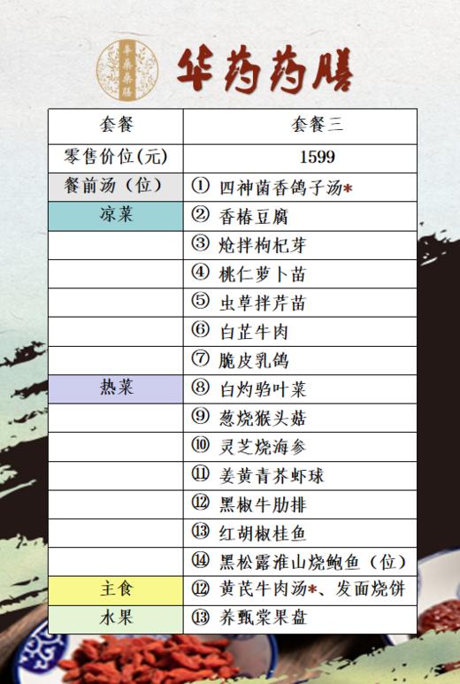 养甄棠华药药膳套餐   提前一天预约订餐 商品图6