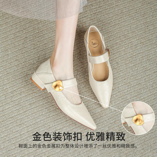 品质好货|Safiya/索菲娅2025法式优雅尖头低跟玛丽珍单鞋SFD1111724 商品图12