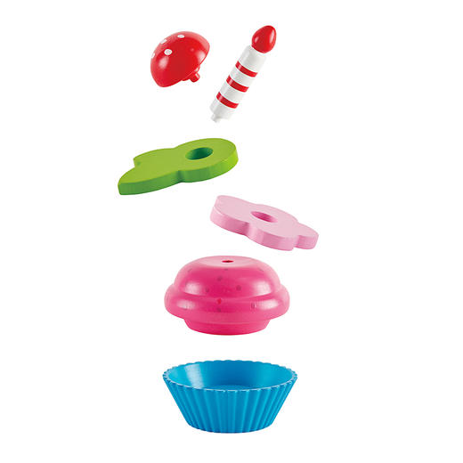 Hape过家家玩具 男孩女孩切切乐玩具小孩儿童礼物厨房做饭早教 E3157缤纷纸杯蛋糕 商品图2