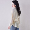 法式扭结长袖衬衫春秋薄款不规则衬衣KQL-403H7905 商品缩略图3
