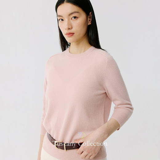 东黎 • 托斯卡纳系列之一朵晴 山羊绒女士圆领套衫 5022 商品图6