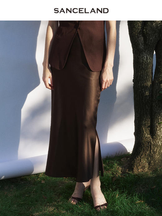 三石一澜夏季醋酸半裙 商品图2