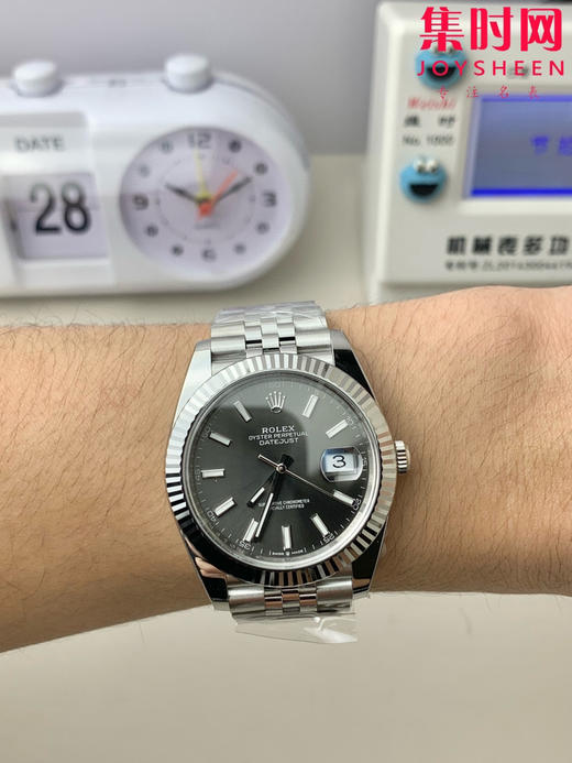 C厂劳力士日志型41mm 灰盘 水泥灰 3235机 五珠链 904L钢 男士腕表 商品图5