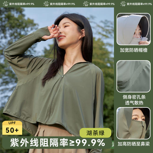 【凉感披肩防晒服！透气不闷汗】防晒衣upf50+女防晒外套皮肤衣冰爽轻薄连帽夏季户外防晒服。ry 商品图5
