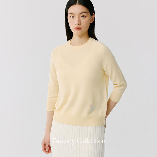 东黎 • 托斯卡纳系列之一朵晴 山羊绒女士圆领套衫 5022 商品图1