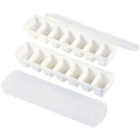 日本进口珍珠金属长型制冰盒7格（带盖）2个装