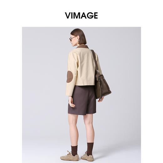 VIMAGE纬漫纪春季新款修身显瘦洋气撞色短外套女V2103709 商品图4
